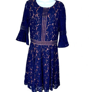 Miss My Navy Lace 3/4 Bell Sleeves size Medium